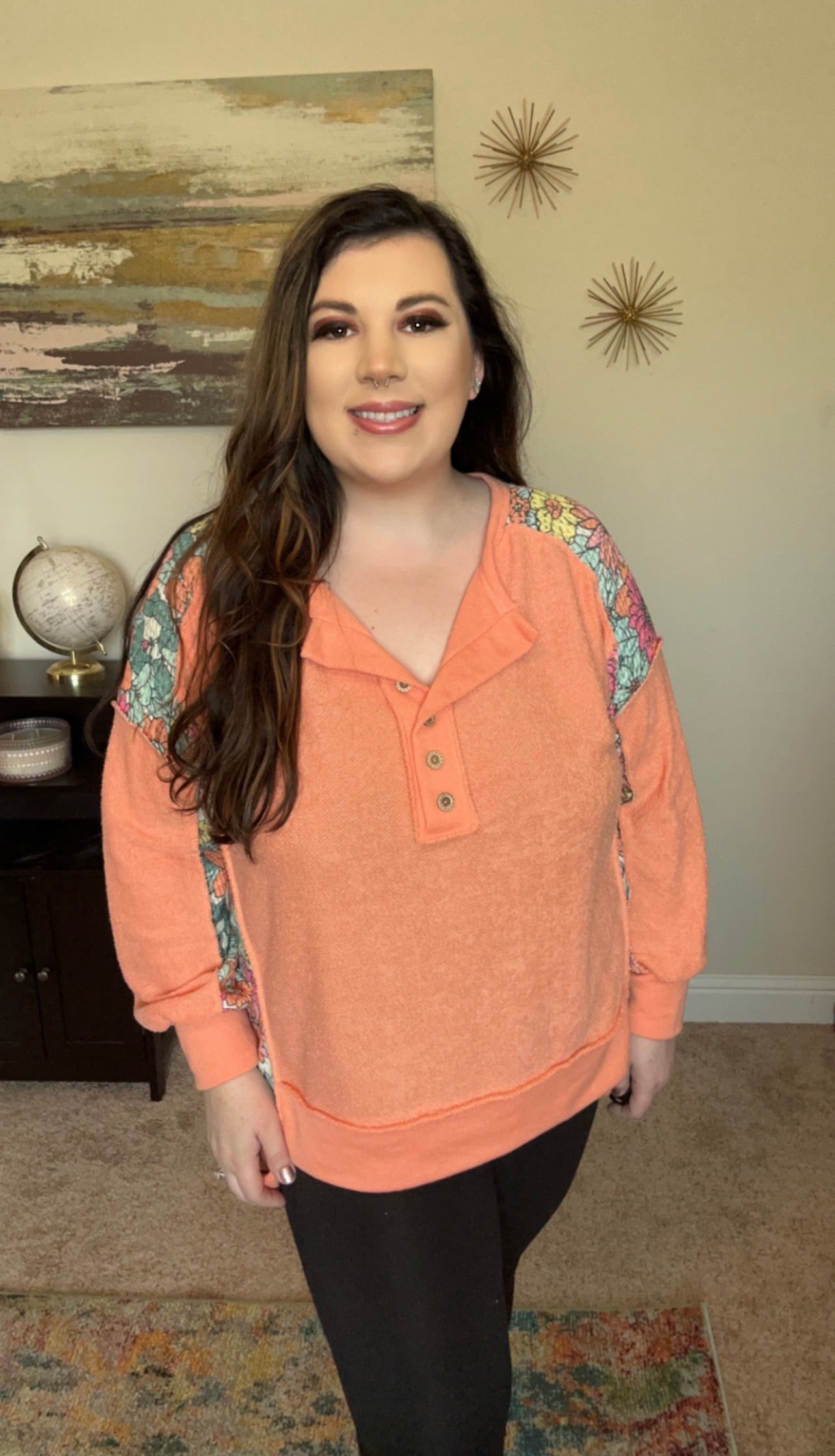 Floral Button Long Sleeve