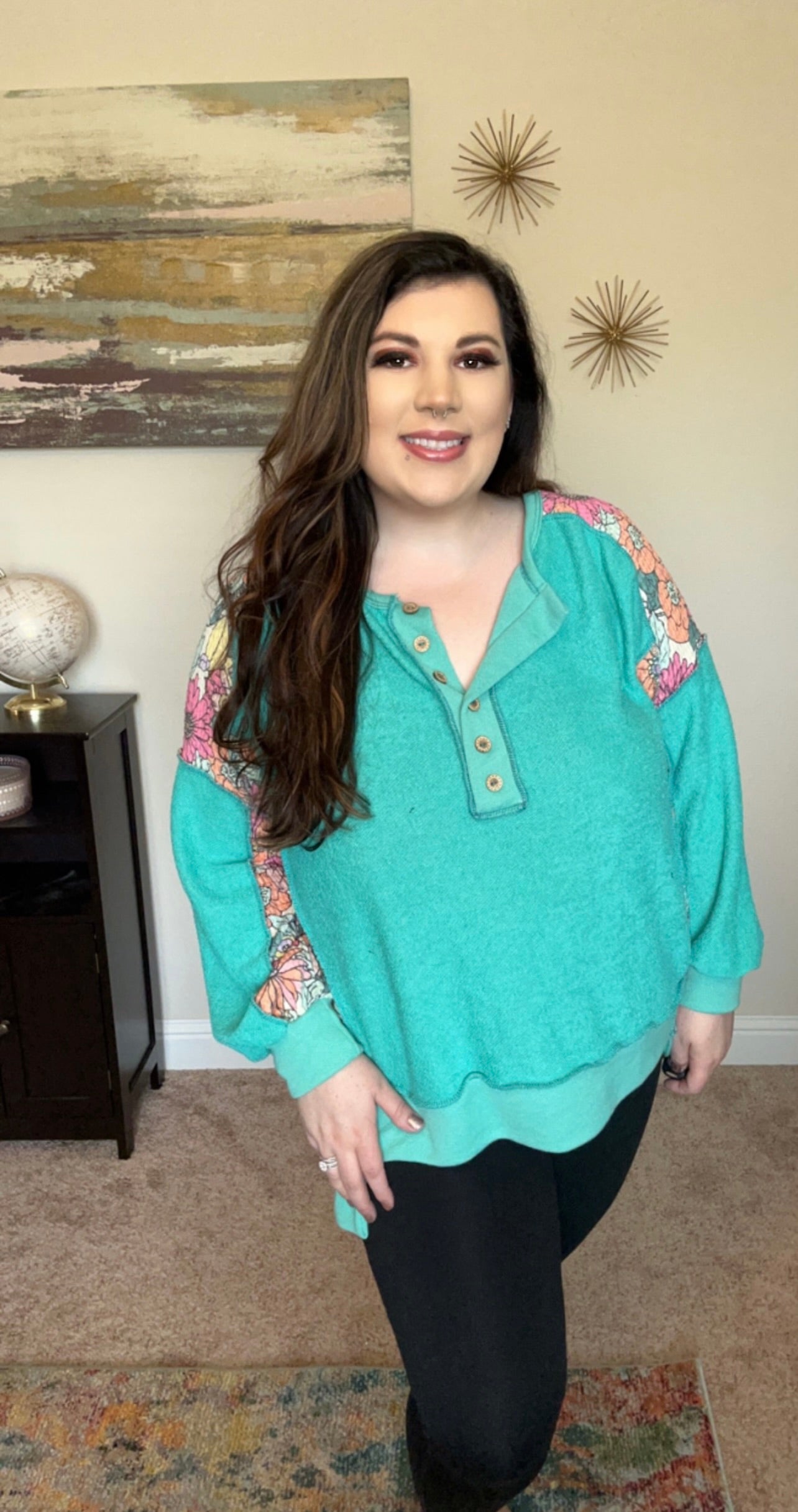 Floral Button Long Sleeve
