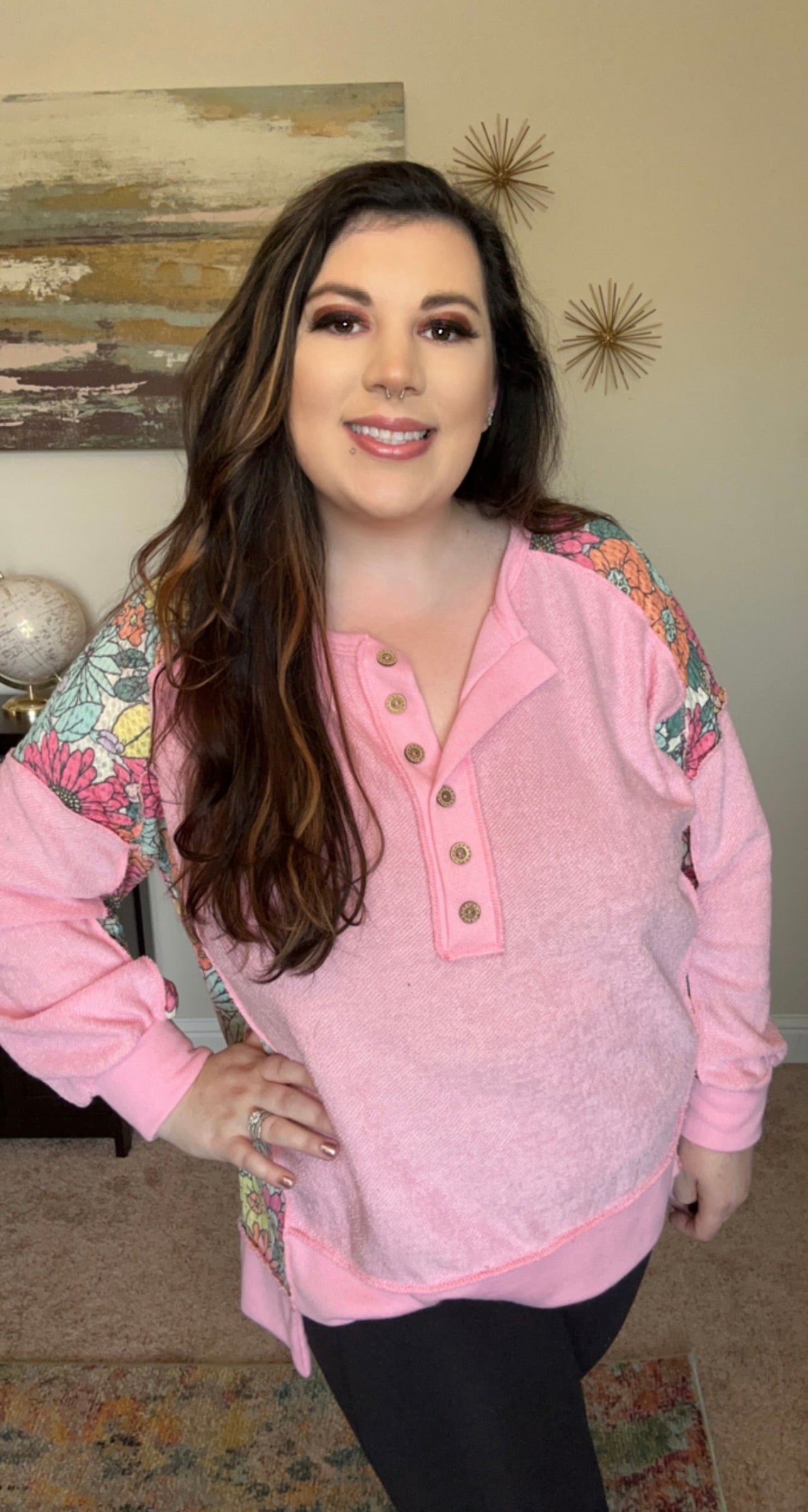 Floral Button Long Sleeve