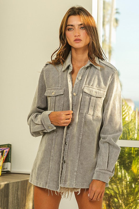 Corduroy Buttoned Down Jacket