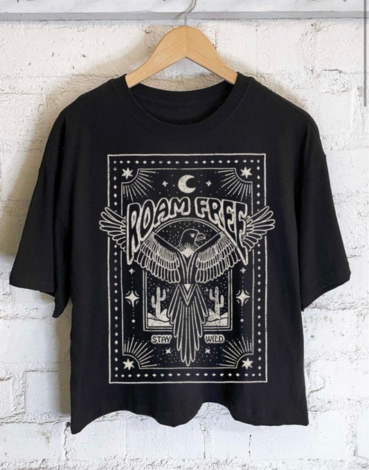 Roam Free Cropped Graphic T-Shirt