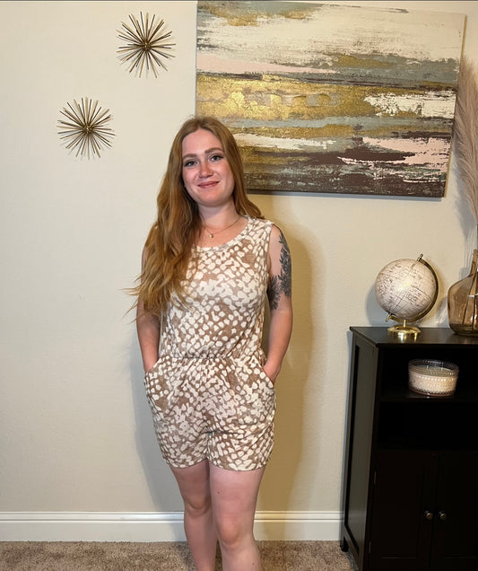 Leopard Knit Romper