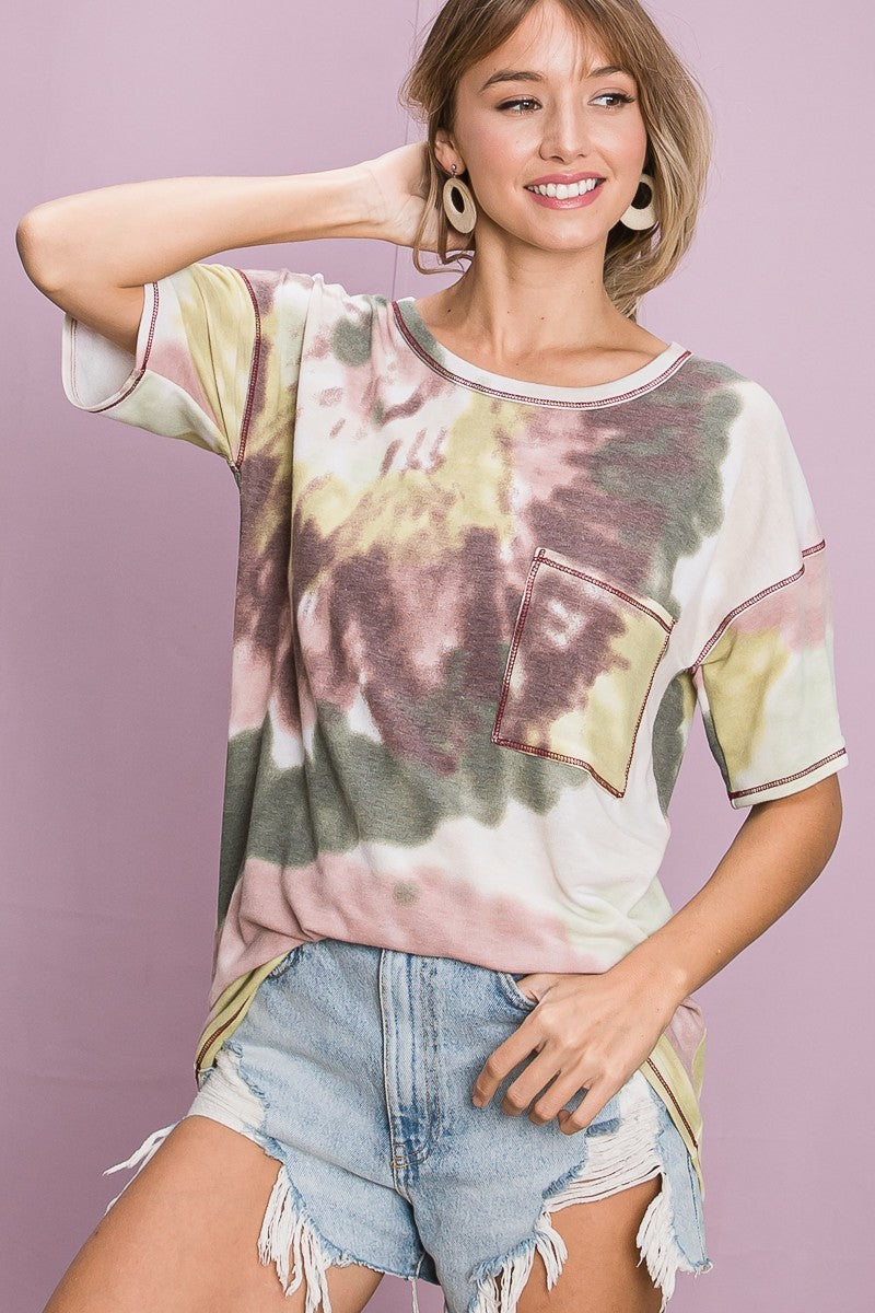 Detailed Tie Dye T-Shirt