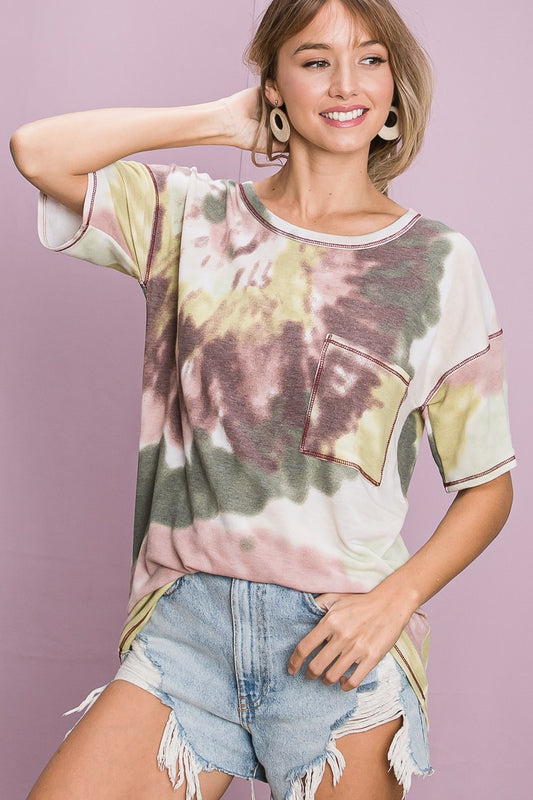 Detailed Tie Dye T-Shirt
